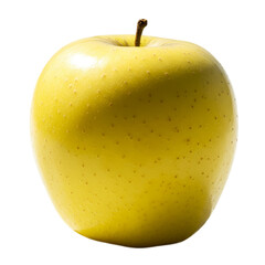 Golden Delicious Apple Isolated On Yellow Background Soft Light