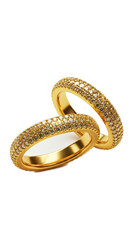 Golden Diamond Rings Sparkle Luxurious Wedding Jewelry Background