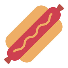 hot dog flat icon for quick bite at food truck or stand