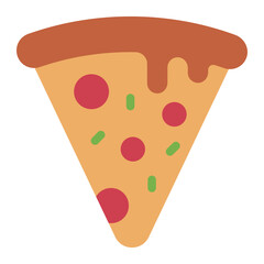 cheesy slice pizza flat icon for casual fast food