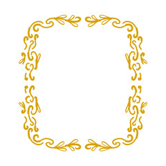 Elegant Gold Floral Wedding Frame with White Background