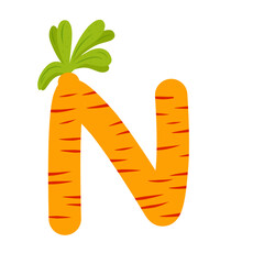 Cute Carrot Alphabet for Kids Learning and Education