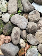 Natural River Stones Texture Background, Stacked
Close-Up, Rough Surface, Outdoor Material