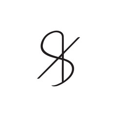 Abstract Monogram Design with a Stylized Letter S and Diagonal Line Modern Graphic Art