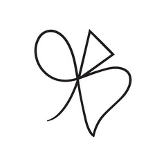 Modern minimalist design featuring a dynamic flowing abstract form in black and white