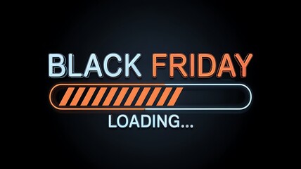 Black friday sale loading bar progress indicator concept showing anticipation and excitement for upcoming shopping event