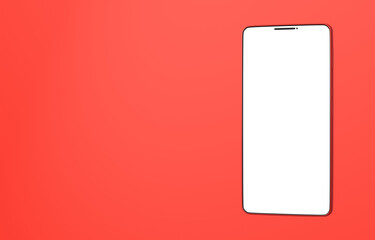 3D素材_スマートフォン_赤