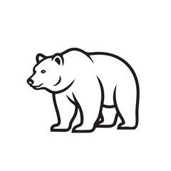Detailed bear line drawing vector