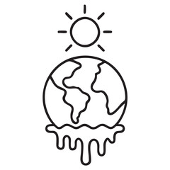 Earth melting under the sun vector illustration