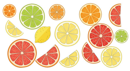 Vibrant citrus slices bursting with fresh flavor, perfect for healthy eating promotions and summer designs