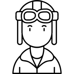 Line Art Aviator Icon
