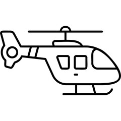 Line Art Helicopter Icon