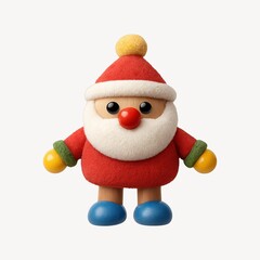 Cute wooden Santa toy illustration.