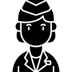 Solid Glyph Air Hostess Icon
