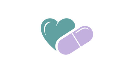 Heart and Pill Symbolizing Health and Medicine.