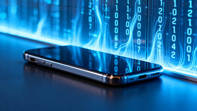 Smartphone with digital data flow