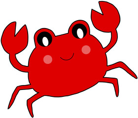 red crab on white background