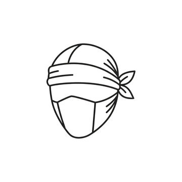 masked face with blindfold line art clip art preview