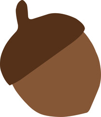 Flat Brown Acorn Illustration for Autumn Design