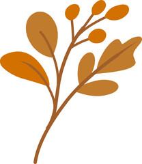  Minimal Autumn Branch with Brown Leaves Illustration
