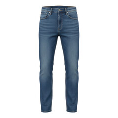 Classic blue denim jeans on invisible mannequin