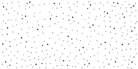 A seamless pattern of randomly scattered dots. A seamless pattern of large and small black polka dots.