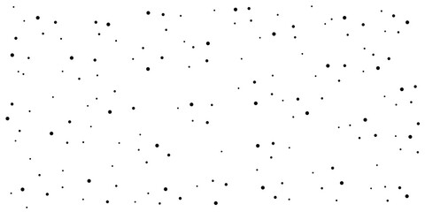 Small polka dot pattern. Small size randomly spread dot texture. Black artistic sketch of small dots seamless surface design.