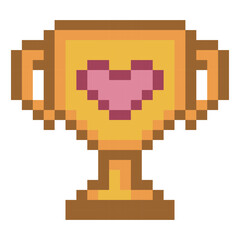 Pixel Art Trophy With Heart