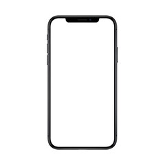 Blank black smartphone screen frame mockup vertical