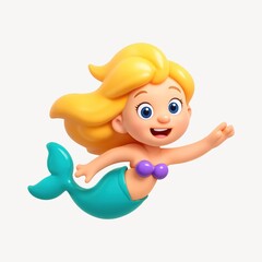 Cheerful cartoon mermaid illustration