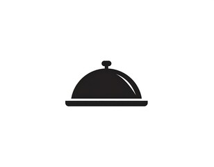 Fototapeta premium Black serving dish with a dome-shaped lid on a white background