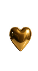 Golden Heart Shiny Realistic 3D Element Isolated On Gradient Background