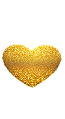 Golden Heart Sparkle Isolated 3D Rendering Valentine's Day Love