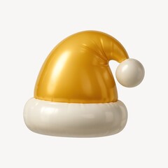 Fototapeta premium Festive golden Santa hat illustration.