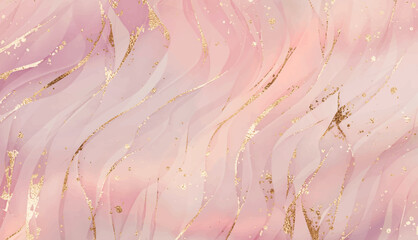 Elegant alcohol ink background design with natural texture and gold splashes.