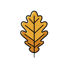 Obraz premium Golden Oak Leaf Autumn Fall Season Isolated Transparent Background