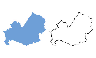 Map of Molise is a region of Italy. Map with detailed outlines and blue silhouettes.
