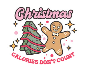 Christmas calories don't count, cake illustration