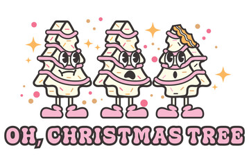 Christmas cake illustration vector, christmas tree