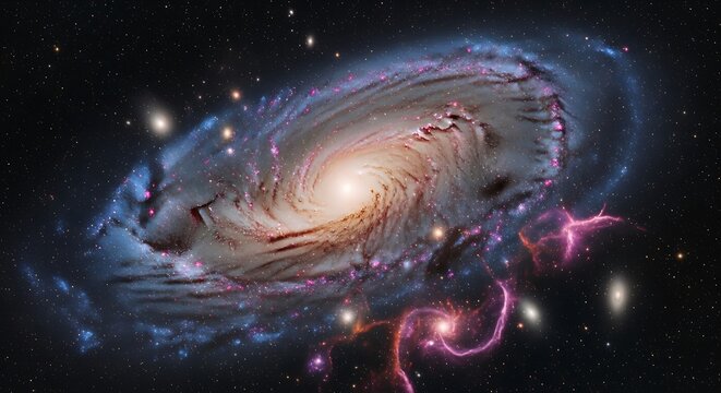 Captivating galactic vortex of radiant starlight in expansive cosmos