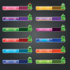 Big set game resource bar with Christmas tree emotions