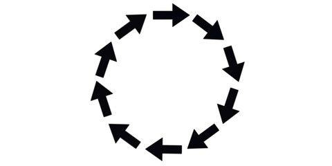 black and white icon circular arrow