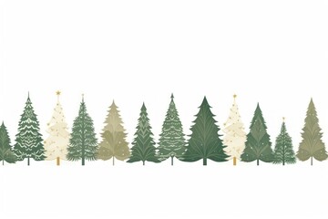 Fototapeta premium Festive evergreen Christmas tree illustration
