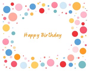 Colorful Birthday Greeting Card Design with Round Patterns and Text