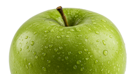 Green Apple Macro With Water Drops Fresh Healthy Food