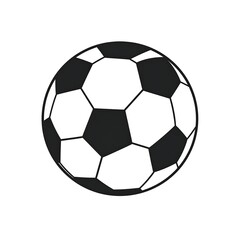 Obraz premium Black and white vector image of a classic soccer ball