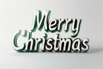 Fototapeta premium Festive 3D Merry Christmas text