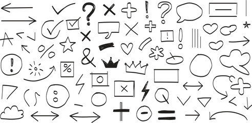 set of hand drawn icons