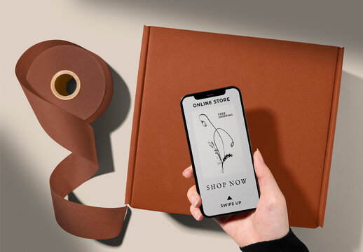Online Shopping Mobile Screen Mockup Psd