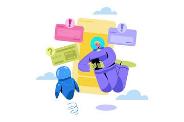 Futuristic AI Assistant and Digital Alert System Concept